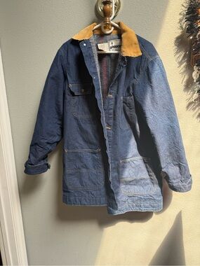 Rooebucks Blue Denim Field Jacket with Corduroy Collar